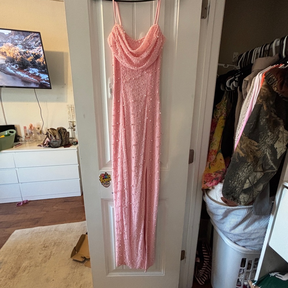 Windsor Pink Sequin Prom Dress